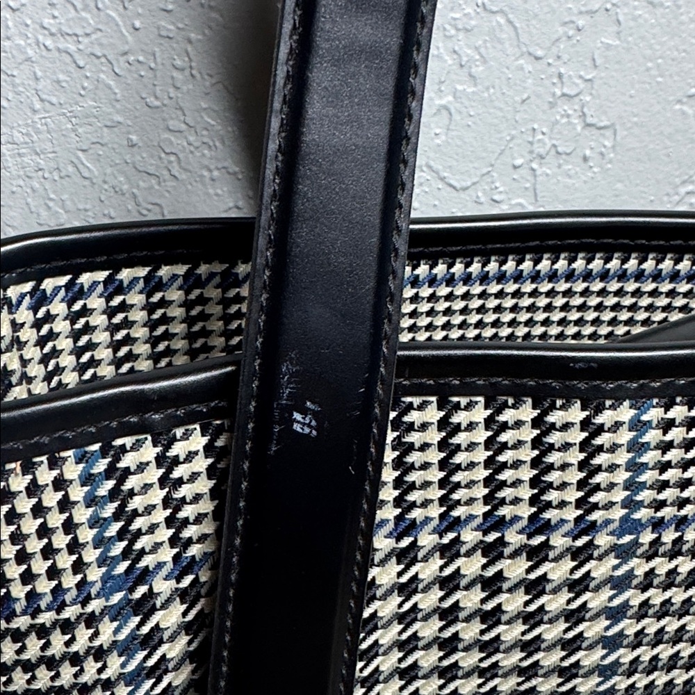 Ralph Lauren Black & White Houndstooth Shoulder Purse Tote Bag - Picture 5 of 11